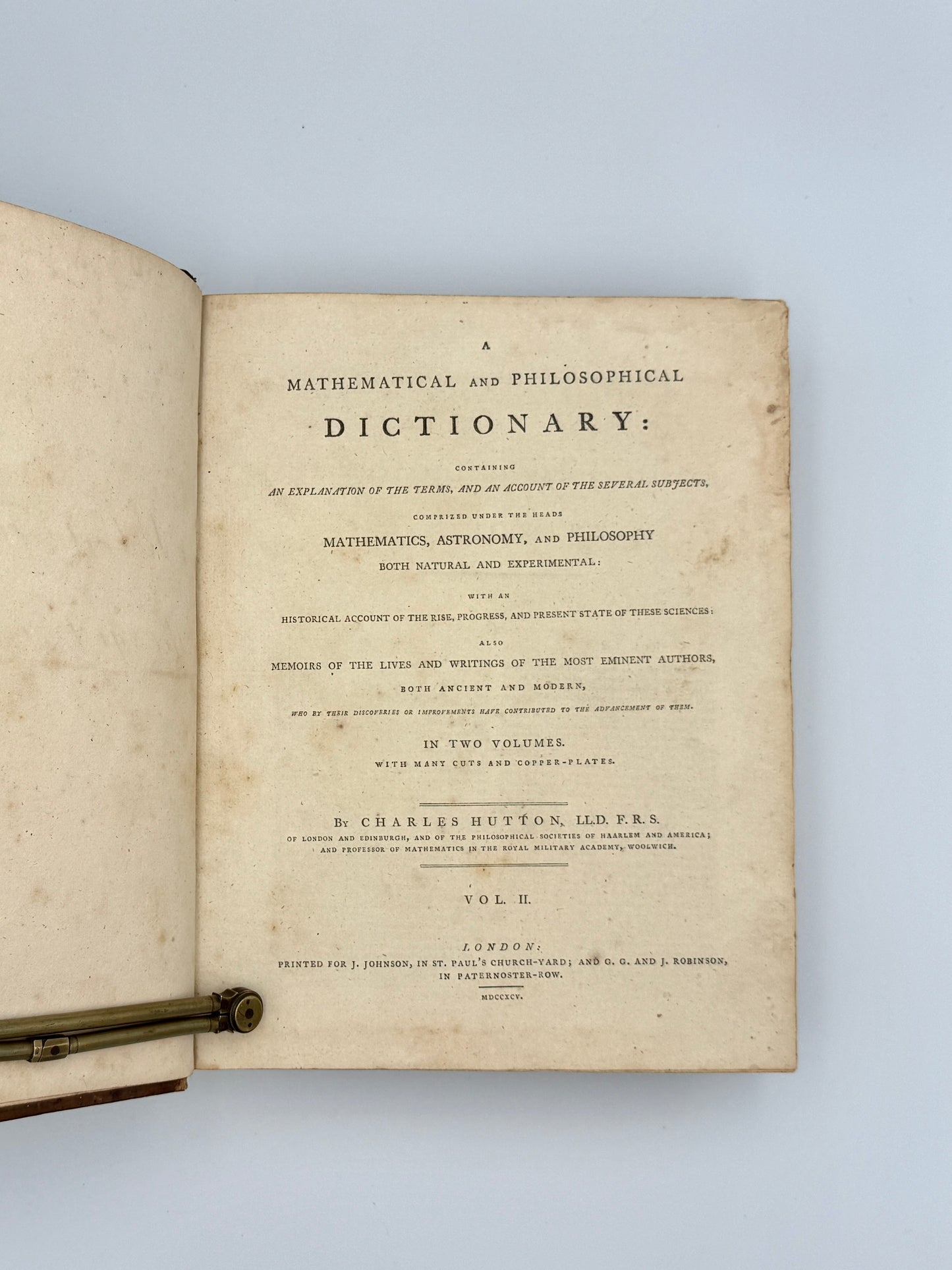 Charles Hutton's - A Mathematical and Philosophical Dictionary (1795 & 1796)