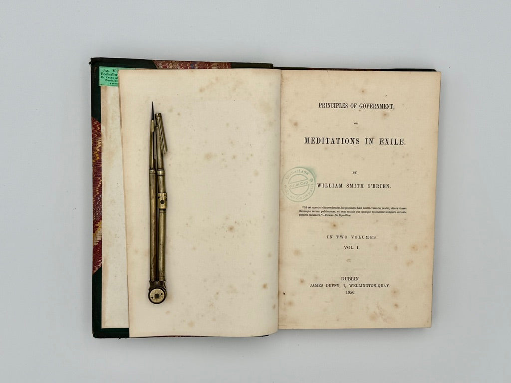 O'BRIEN, William Smith - Principles of Government - First Edition (1856)