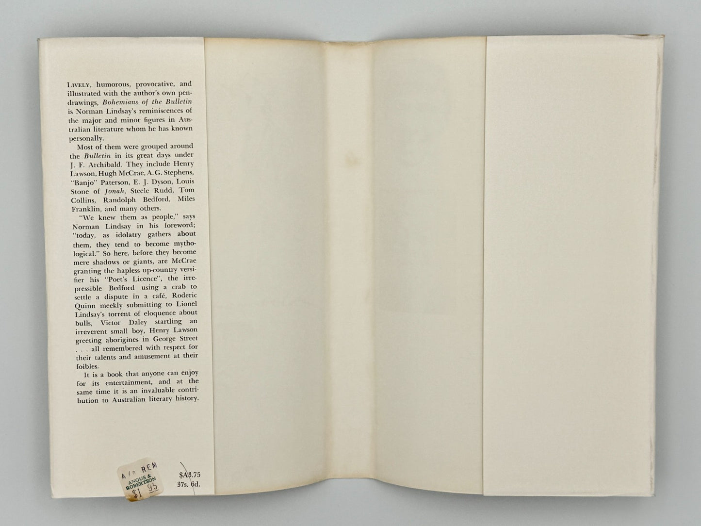 Bohemians of the Bulletin – Norman Lindsay - HC with Dust Jacket 19665