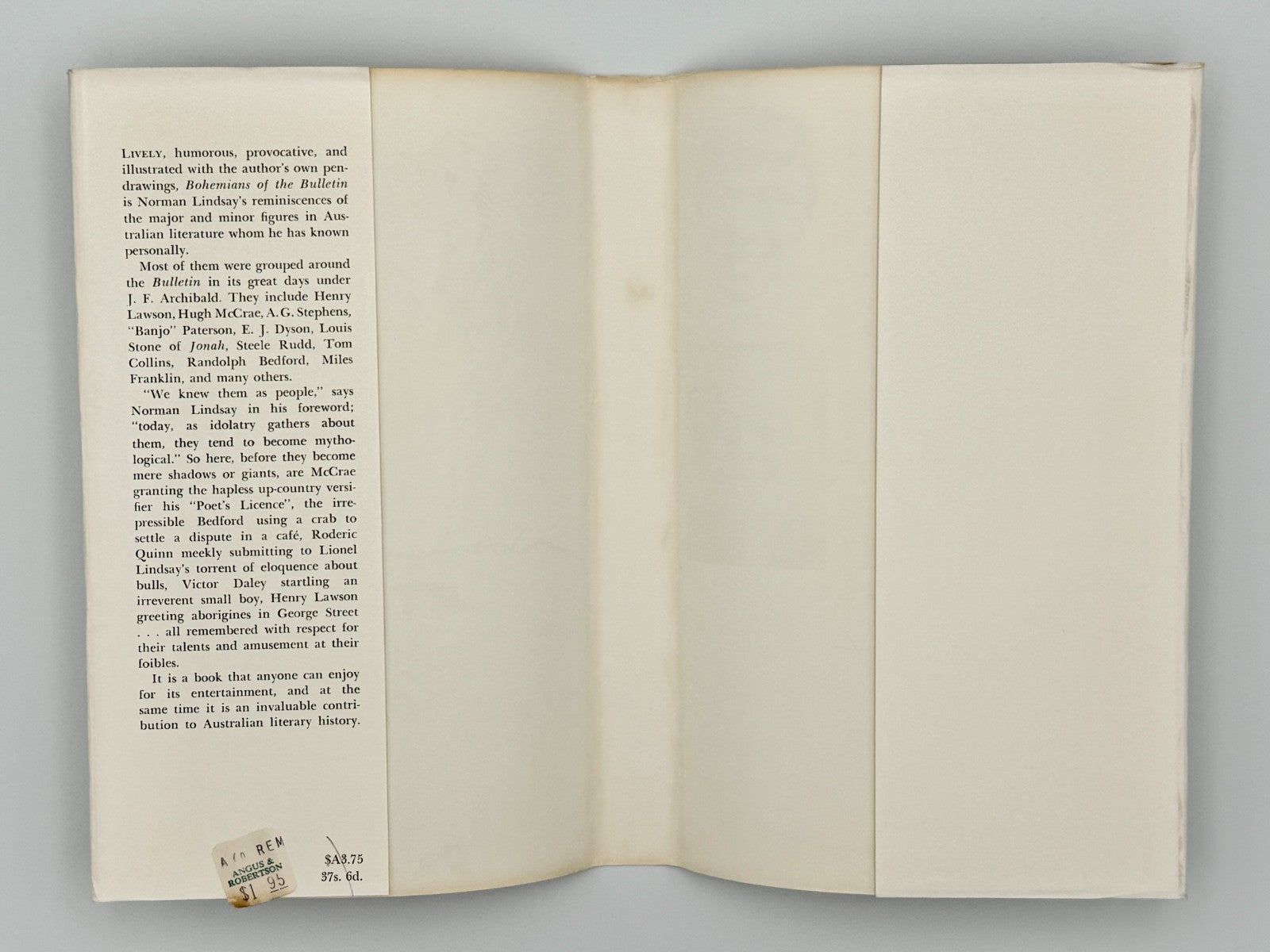 Bohemians of the Bulletin – Norman Lindsay - HC with Dust Jacket 19665
