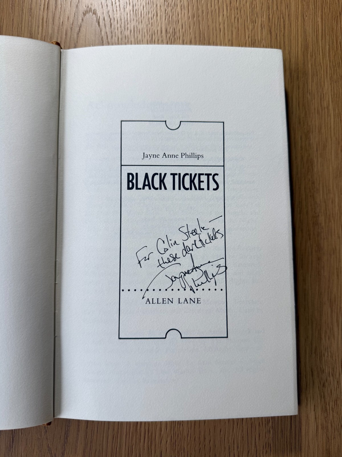 Black Tickets - Jayne Anne Phillips - UK 1st Edition, Signed (1980, Hardcover)1