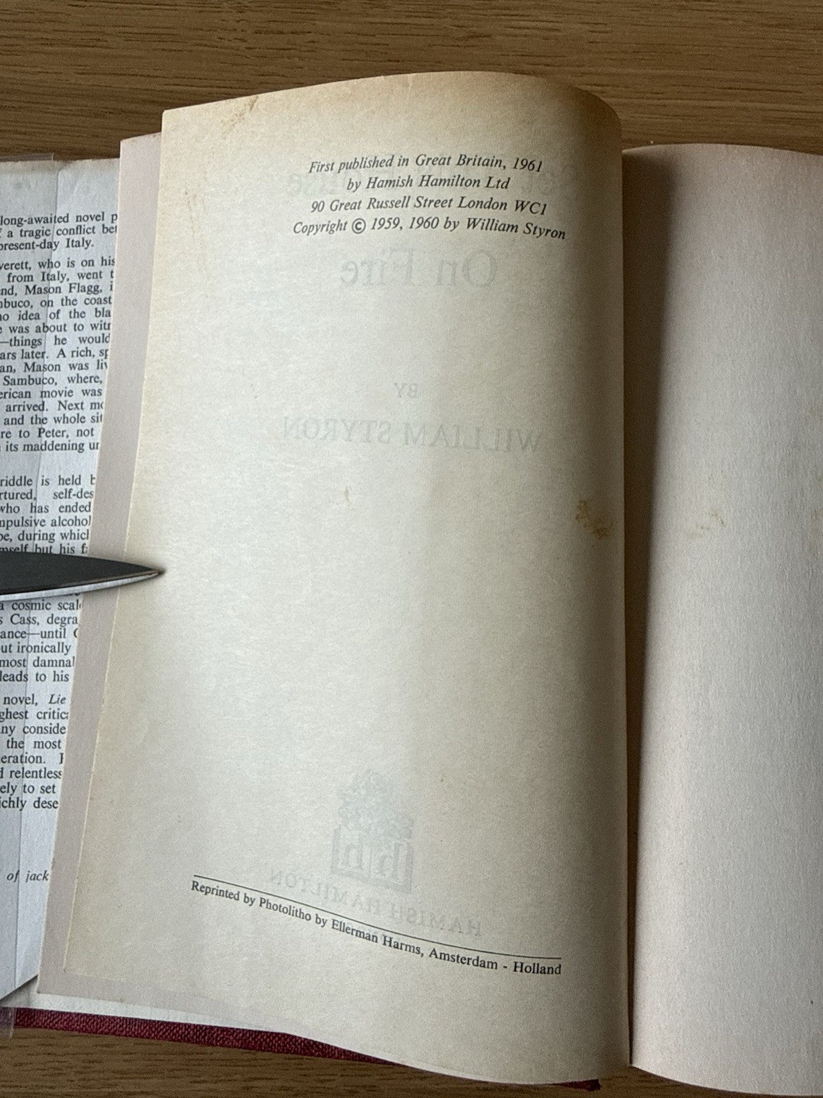 UK FIRST EDITION - Set This House on Fire - William Styron - Hardcover (1961)3