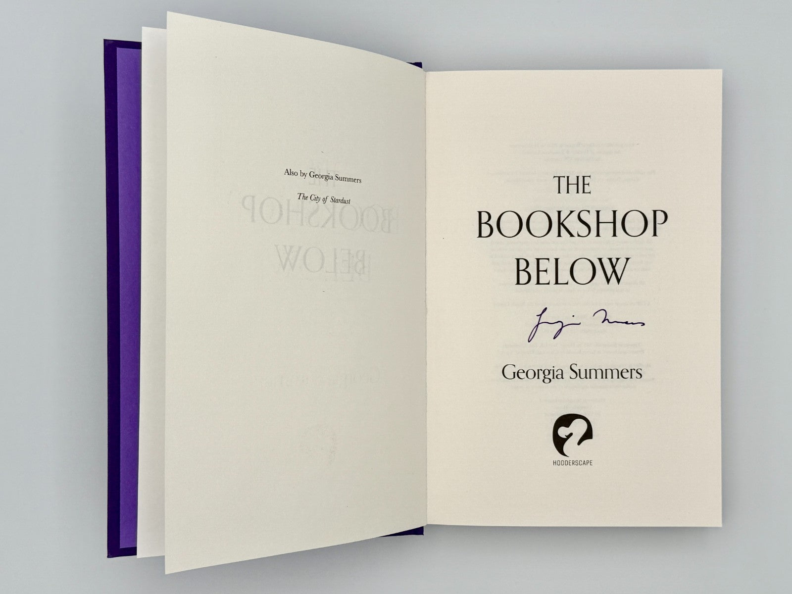 Georgia Summers - The Bookshop Below – SIGNED UK First Edition Hardcover, 20251