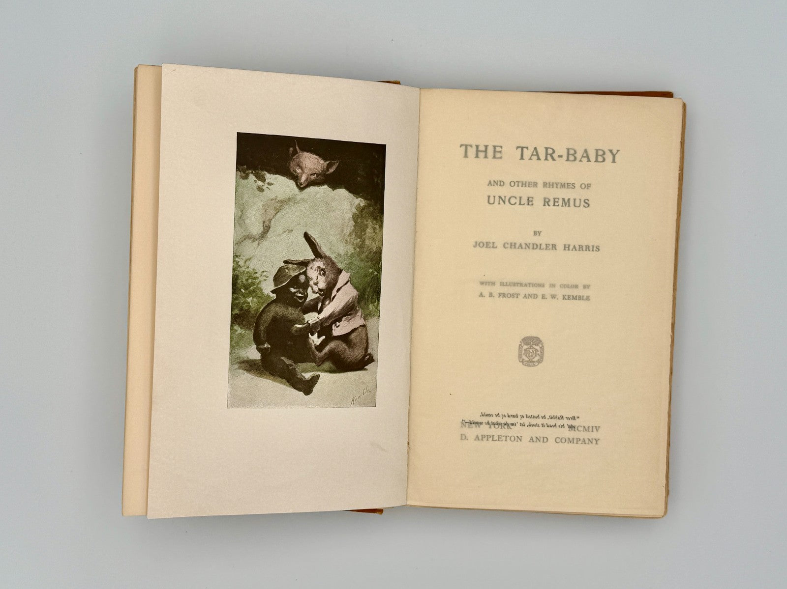 1904 First Edition - Uncle Remus & Tar-Baby – Joel Chandler Harris – Illustrated2