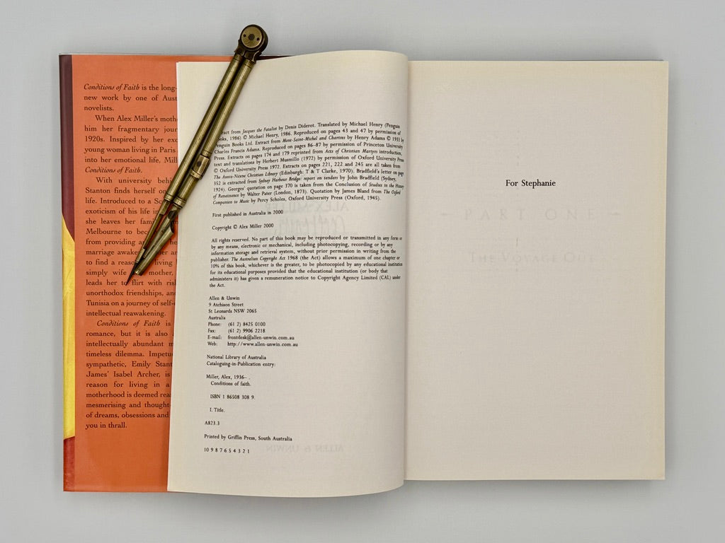 Alex Miller - Conditions of Faith - SIGNED FIRST EDITION - Miles Franklin (2000)