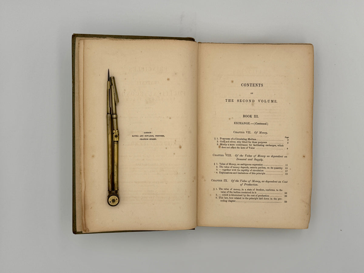 MILL, John - Stuart Principles of Political Economy (1852