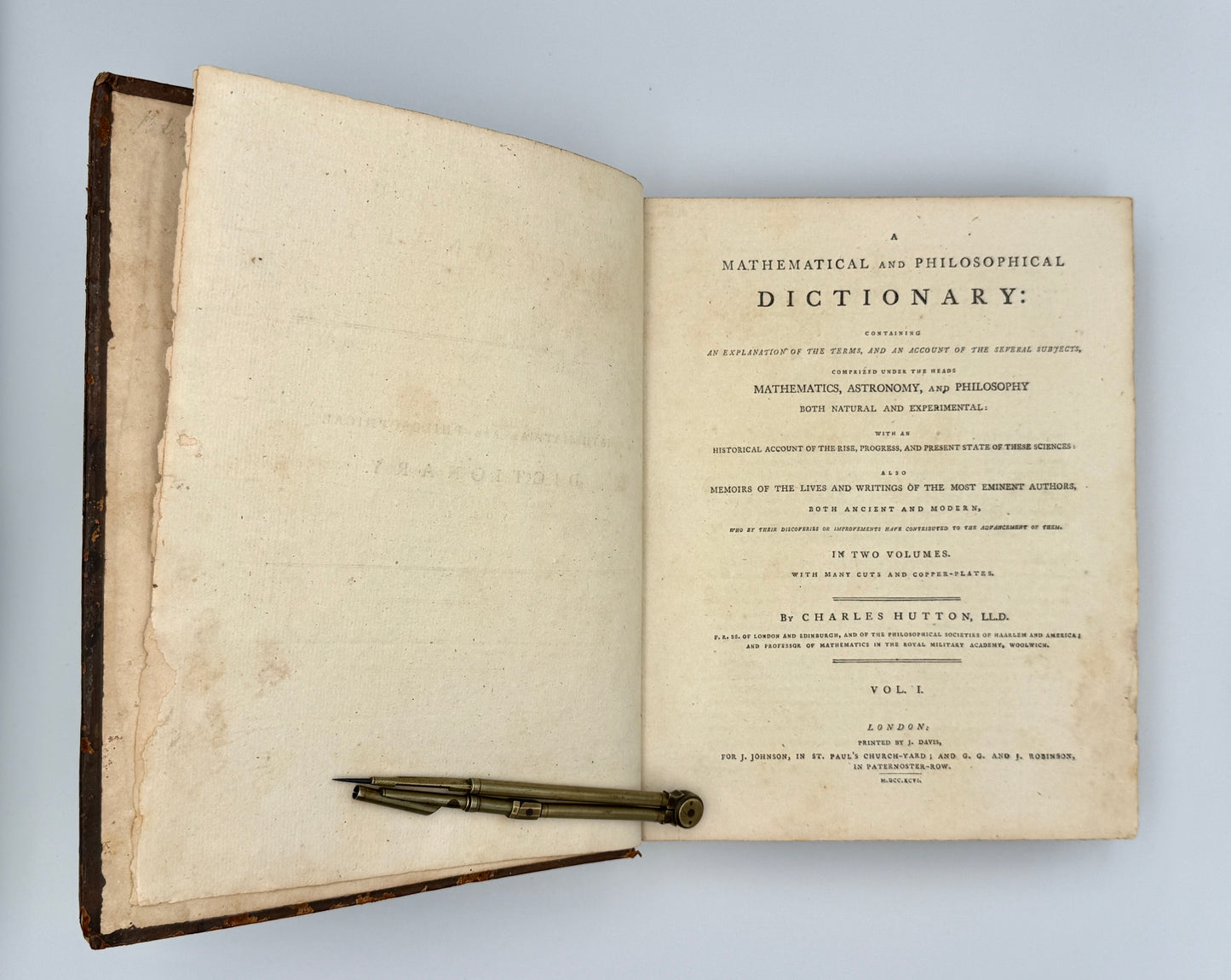 Charles Hutton's - A Mathematical and Philosophical Dictionary (1795 & 1796)
