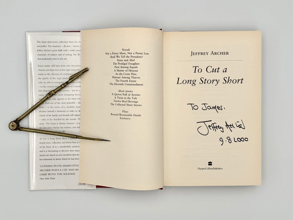 SIGNED UK 1st Edition - To Cut a Long Story Short - Jeffrey Archer